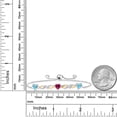 thumbnail image 3 of Gem Stone King 1.73 Ct Heart Shape Swiss Blue Topaz Red Created Ruby 925 Silver and 10K Yellow Gold Lab Grown Diamond Bracelet for Women, 3 of 3