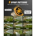 thumbnail image 3 of Garden Hose Nozzle, Heavy Duty Metal Water Hose Sprayer Nozzle with 9 Adjustable Spray Patterns, High Pressure Hand Sprayer for Watering Plants, Lawns, Car and Pet Washing (1, Green), 3 of 8