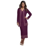 Roaman's Women's Plus Size Beaded Skirt Set