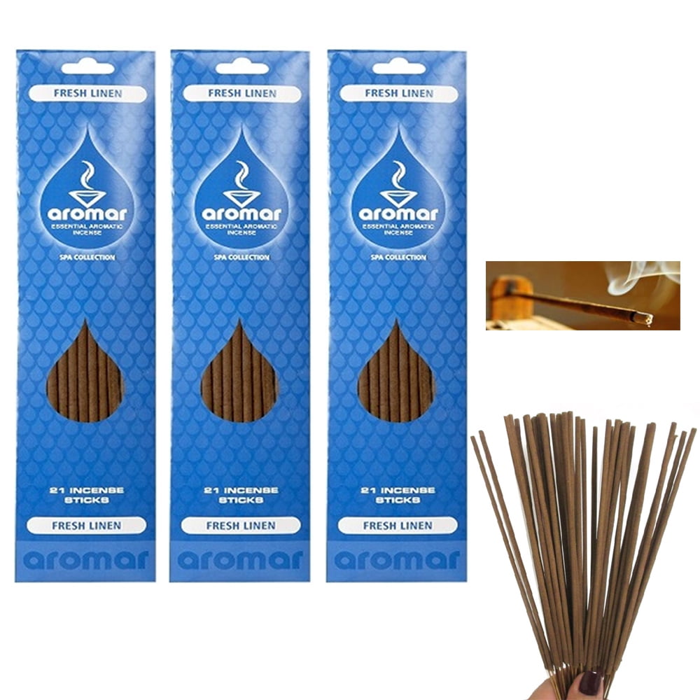 60 Fresh Linen Burning Incense Sticks Concentrated Scent Fragrance