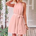 thumbnail image 5 of Sngxgn Women's Dresses V Neck Guest Party Dress(Pink,XL), 5 of 9