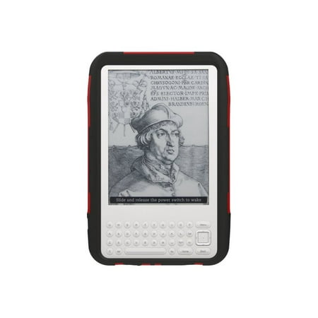 Trident Aegis Series - Back cover for eBook reader - rugged - silicone, polycarbonate - red - for Amazon Kindle 3G + Wi-Fi, Wi-Fi (1st generation)