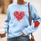 thumbnail image 2 of RKSTN Valentine Gifts Sweatshirts for Women Oversized Crewneck Valentine's Day Heart Graphic Print Hoodless Sweatshirt Womens Casual Plus Size Round Neck Loose Comfy Sweatshirt Fall Spring Clothes, 2 of 6