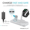 thumbnail image 6 of ONE Dock (APPLE CERTIFIED) Power Station Dock, Stand & Built-In Lightning Charger for Apple Watch Smart Watch (Series 1,2,3, Nike+), iPhone X/10/8/8 Plus/7/7Plus/6s/6s, iPad & iPod (Aluminum) Silver, 6 of 7