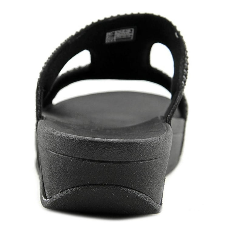Fitflop Womens Rokkit Slide Open Toe Sandal Shoes, Black Diamond