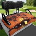 thumbnail image 4 of XYZCANDO Tropical Sunset Palm Tree Golf Cart Seat Cover - 2-Passenger with 4 Storage Pockets - Non-Slip Washable Universal Golf Cart Accessory, 4 of 8