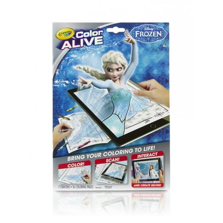 Crayola Color Alive Disney\u002639;s Frozen, 16 Coloring Pages and 7 Crayons  Walmart.com