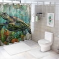 thumbnail image 7 of Awypu Home Bathtubs Bathroom Curtain Decoration Sea Turtle Starfish Coral Waterproof Shower Curtain White, 7 of 7