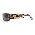 thumbnail image 3 of Square Futurist Shield Narrow Rectangle Flat Top Plastic Sunglasses Beige Tortoise - Black, 3 of 4