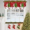 thumbnail image 5 of Christmas Snowman Valances for Windows, Red Winter Christmas Tree Snowflake Rod Pocket Valance Short Window Treatments Curtains for Kitchen Bathroom Bedroom Decor, 56 x 16 In, 5 of 9