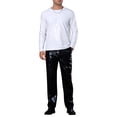 thumbnail image 2 of Camisetas de hombre Inspire Chic de cuello redondo de manga larga brillante M blanca, 2 of 6