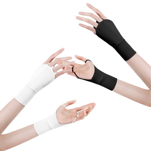 2 pairs summer ice silk sunscreen gloves women's outdoor sports ice half-finger gloves thin and breathable