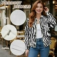 thumbnail image 6 of COEQINE Women's Short Bomber Jacket Zip Up Loose Fit Animal Zebra Stripes Short Jackets Loose Fit Stand Collar Cropped Coats 2025 Fall Fashion Varsity Shacket Y2k Tops, 4X-Large, Zebra Print, 6 of 7