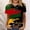 #354-Multicolor, variant on Ladies Independence Day Day Printed Round Neck Short Sleeve T-shirt Loose