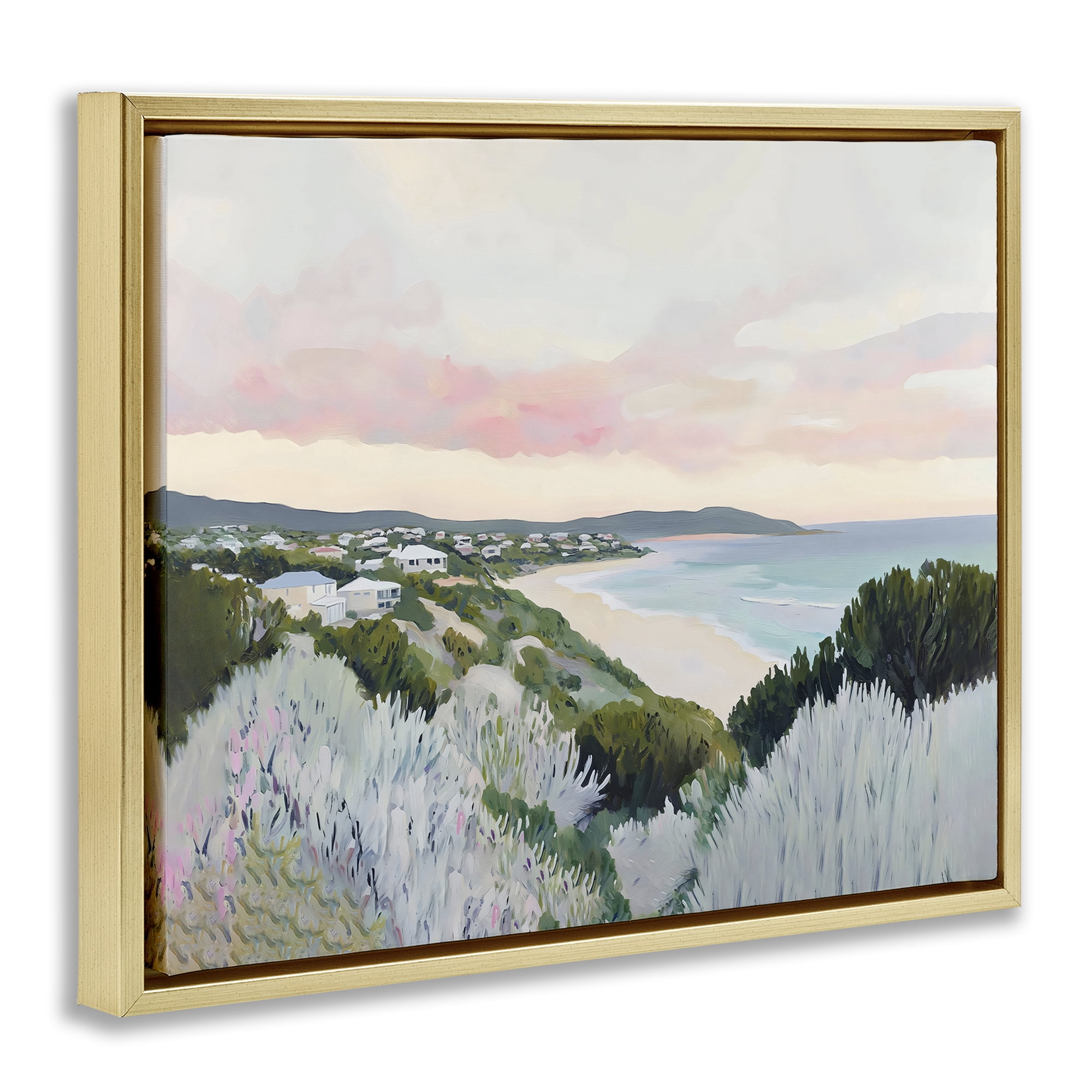 Stupell Industries Cape Cod Evening Light Gold Framed Floater Canvas Wall Art, design by The Prints Vibe