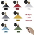 thumbnail image 3 of FSLiving Battery Operated Wall Sconce Rechargeable Battery Run Low-Volt Safe LED Remote Control No Wire Adjustable Angle Yellow Wall Light Antique Design for Corridor Loft Dorm Bulb Included-1 Pack, 3 of 8