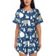 thumbnail image 1 of Fotbe cute winter bear Conjunto de Pijama Estampado para Mujer, 2 Piezas, Ropa de Dormir con Camiseta de Manga Corta y Shorts Suaves-4X-Large, 1 of 6