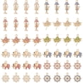 thumbnail image 1 of 48 piezas de colgantes de aleación chapada en 12 estilos diferentes, con diamantes de imitación, incluyendo dijes de timón, espina de pescado, hoja de arce y elefante., 1 of 5