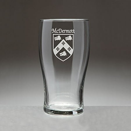 

McDermott Irish Coat of Arms Tavern Glasses - Set of 4 (Sand Etched)