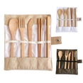 thumbnail image 1 of PENGXIANG 7Pcs Flatware Cutlery Eco-friendly Bamboo Knife Fork Spoon Chopsticks Straw Set, 1 of 9