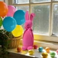thumbnail image 4 of YingYouFu Easter Decorations Flocked Bunnies Figurine with Bow tie Flocking Rabbit Tabletop Ornament for Easter Centerpieces for Spring Table Decor, Party Supplies Home Party Office(Bright Colors), 4 of 6