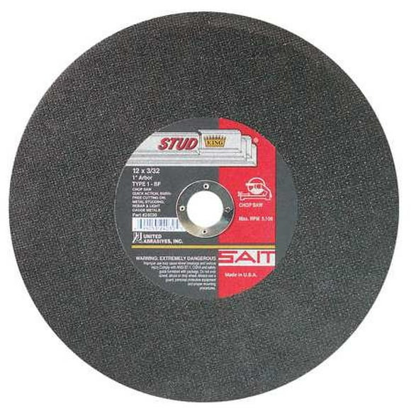 United Abrasives- SAIT 24050 14-Inch x 3/32-Inch x 1-Inch 4400 Max RPM Type 1 Stud King Chop Saw Wheel, 10-Pack