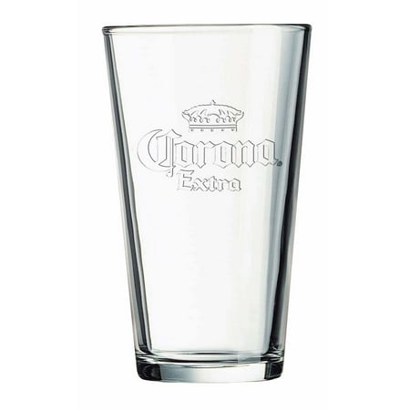 Bottoms Up Logo Pint Glass - Corona Extra Stamped Logo Pint Glass