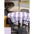thumbnail image 5 of Outdoor Tablecloth with Umbrella Hole and Zipper, Purple Striped Waterproof Patio Tablecloth for Dining 54''x54'', Modern Farmhouse Purple White Stripes Wipeable Table Cover for Picnic BBQ Party, 5 of 9
