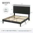 thumbnail image 5 of Allewie Queen Size Velvet Upholstered Platform Bed Frame with Adjustable Vertical Channel Tufted Headboard, Black, 5 of 12