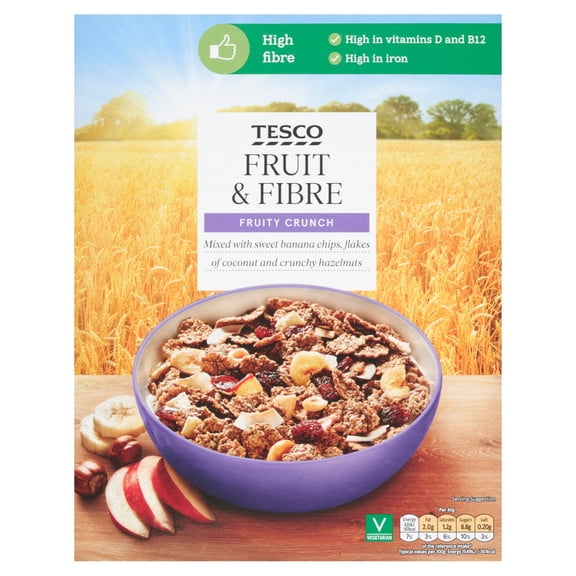 Tesco Fruit & Fibre Cereal 750G, Imported from Britain