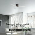 thumbnail image 4 of Matthews Fan Company IR3H-BB-MWH-60 Irene 60" Brushed Bronze Hugger Ceiling Fan with 3 Matte White Blades, Remote and Wall Control, Indoor/Outdoor Damp Rated, 4 of 6