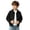 Black, variant on SERTGUTR Boys Waffle Knit Jacket Turn Down Collar Full Zipper Long Sleeve Pocket Design Solid Color Casual Top Everyday School Fall Winter Coat