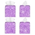 thumbnail image 2 of Kdxio Lilac Glittering Print Tissue Box Cover,Square Decorative PU Leather Facial Paper Case Organizer Holder Dispenser for Bathroom,Night Stands,Desk,Car 5.2''X5.2''X5.2'', 2 of 8