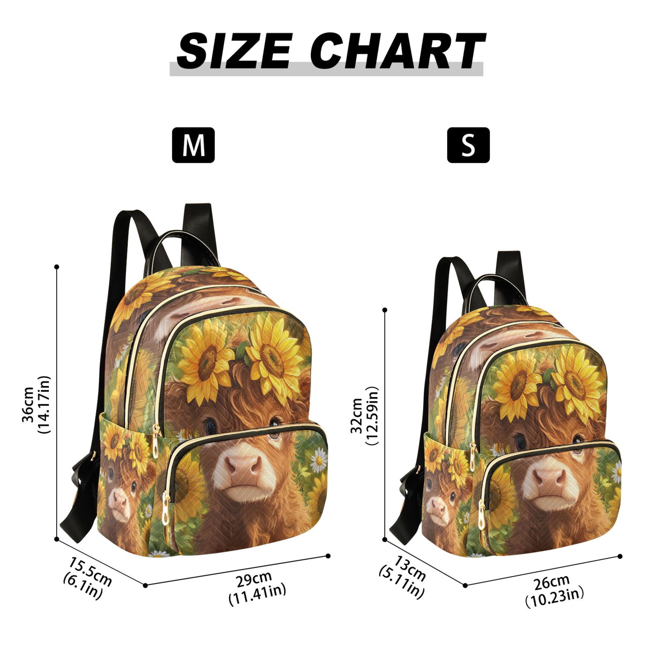 Fashion Backpack Women Casual Bag Cute Highland Cow Travel Backpack for Travel
