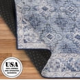 thumbnail image 4 of ReaLife Machine Washable Area Rug Runner - Living Room Bedroom Bathroom Kitchen Entryway Office - Padded Low Pile Stain Resistant Premium - Boho Farmhouse Vintage - Zara - Blue Ivory 2'6" x 6', 4 of 6