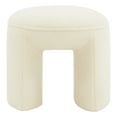 thumbnail image 2 of SAFAVIEH Couture Vivie Modern Faux Shearling Ottoman, Ivory, 2 of 6