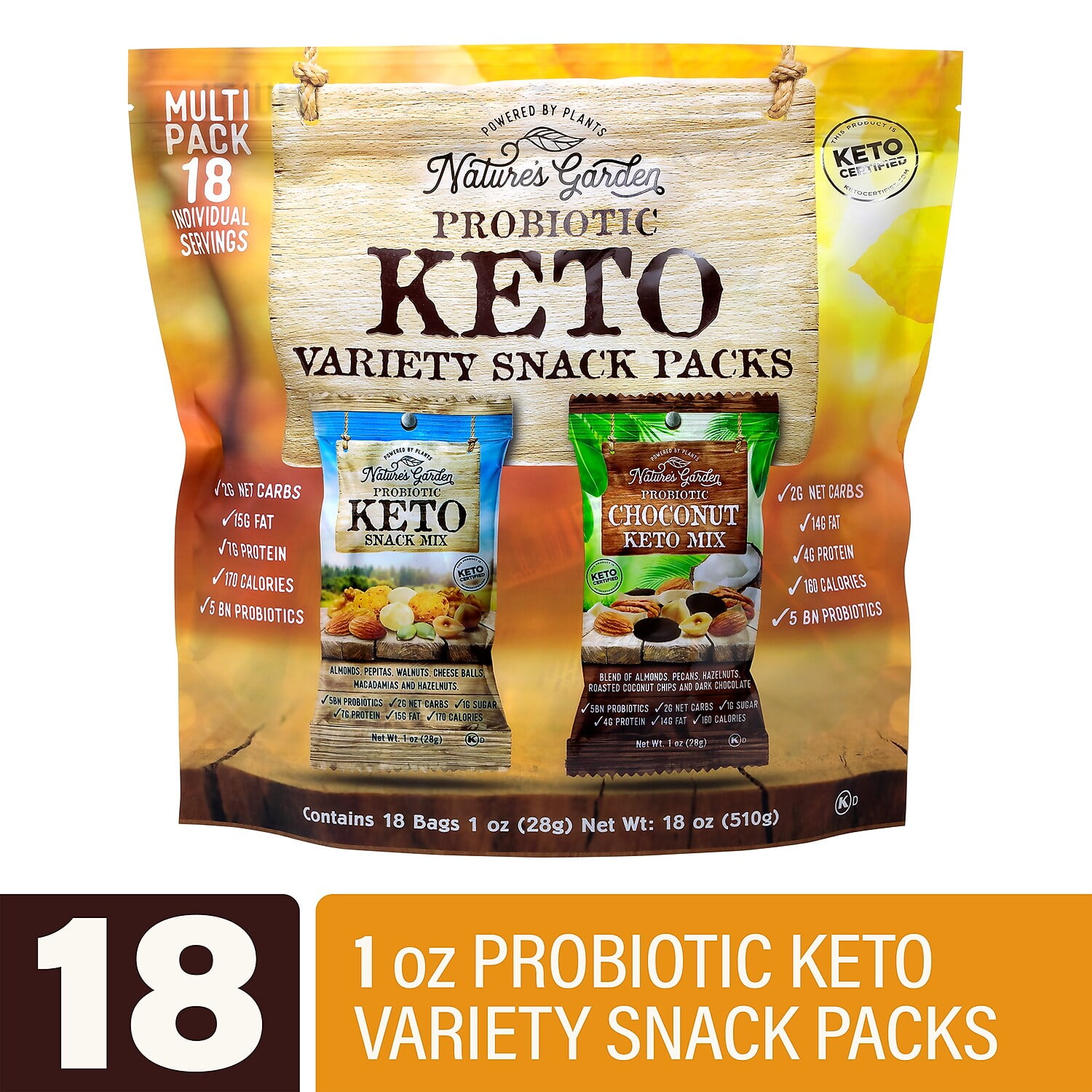 Nature's Garden Keto Variety Snack Pack Keto Snack Mix and Keto