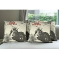 thumbnail image 6 of Ambesonne Grey Throw Pillow Cover 4 Pack, Adventure with Motorcycle, 16", Charcoal Grey Maroon, 6 of 7