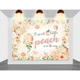 thumbnail image 2 of Pink Peach Baby Shower Pretty Backdrop A Sweet Little Peach is on The Way Pink for Girls Peach Baby Shower Decorations Peaches Floral Photography Background, 2 of 4