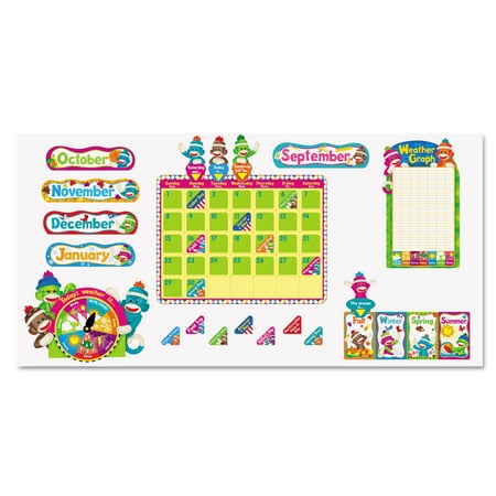 Monkeys Calendar - TREND Sock Monkeys Calendar Bulletin Board Set, 17 1/2 x 23 1/4, 100 pieces