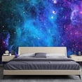 thumbnail image 2 of Tapiz extra grande del espacio de la galaxia para el dormitorio Estética Azul Cielo estrellado Estrellas Universo Tapiz Nebulosa misteriosa Colgante de pared Decoración de fondo para el dormitori, 2 of 5