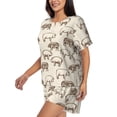 thumbnail image 2 of Fuzoiu Vintage Farm Pigs Print Women's Short-Sleeved Pajama Set,Lounge Sleepwear Set,Womens Pajama Sets 2 Piece,Button-Up Top and Shorts with Pockets-X-Large, 2 of 7