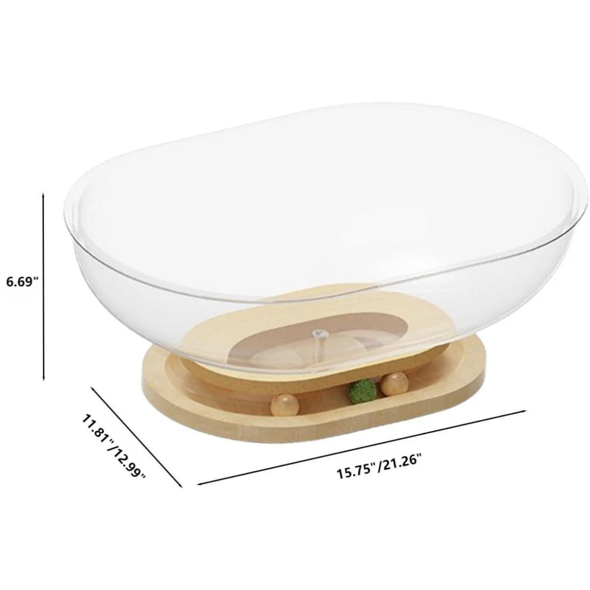 ShadeMart 11.8"x15.75" Space Capsule Cat Bed - Transparent Activity Nest, Easy Clean for Cats & Kittens