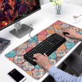 thumbnail image 2 of Long Mouse Pads for Desk,Multicolor Ethnic Geometric Pattern Desk Mats on Top Of Desks, Desk Mouse Pad Extra Large with 3mm Non-Slip Base and Stitched Edge for Gaming,Office,Work,Home 31.5"x15.7", 2 of 6
