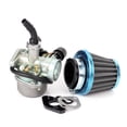 thumbnail image 2 of Graflsoa PZ19 Metal Carburetor for 50cc-110cc Motorcycles, Silver Finish, Compact 10x10x10cm, 416g Weight, Complete Set Included, 2 of 7