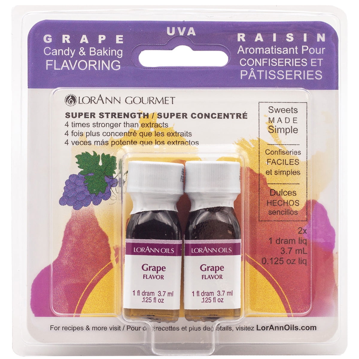 Candy and Baking Flavoring, 0.125oz Bottle, 2/Pkg