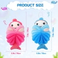 thumbnail image 4 of Esponjas de baño para niños, puf de baño de lufa, depurador corporal, esponjas de lufa de malla para niños, lavado de ducha, exfoliante (sirena), 2 uds., 4 of 5