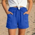 thumbnail image 4 of XEGLSBU 3 Pack Girl's Casual Shorts with Pockets Solid Color Bottom Soft Comfortable Elastic Waist Summer Playwear Size 14-15 Years, 4 of 7