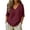 Wine, variant on Tops for Women Shirts for Women Cotton Linen Shirts V Neck 3/4 Sleeve Button Down Henley Blouse Summer Top Soft Gauze Blend,Wine,M