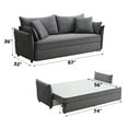 thumbnail image 3 of Gray Pull-out Fabric Sleeper With Large Storage - 35.59"h X 89.43"w 32.59"d, 2 Seat, Medium-firm, Foam Filled, Modern In 74"d 56"w 25"h, Medium-firm Filler, Contemporary Style, 3 of 5